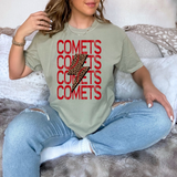 Comets Baseball Bolt DTF Print