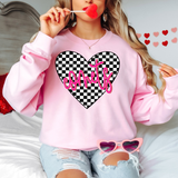 Comets Valentine Checker Heart DTF Print