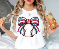 Coquette Patriotic Baseball DTF Print