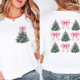 Coquette Pink Bow Christmas Tree DTF Print