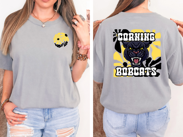 Corning Bobcats Floral DTF Print