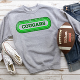 Cougars Retro Team Oval DTF Print