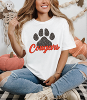 Cougars Faux Glitter Paw DTF Print