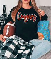 Cougars Outline DTF Print