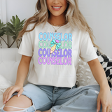 Counselor Bookworm Repeat Checker Pencil DTF Print