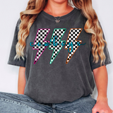 Cowboys Retro Bolt Checker Teams Neon Outline DTF Print