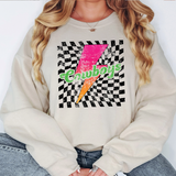 Cowboys Checker Bolt Distressed DTF Print