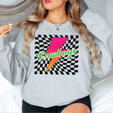 Cowboys Checker Leopard Bolt DTF Print