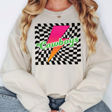 Cowboys Checker Leopard Bolt DTF Print