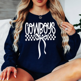 Cowboys Simple Bow Checker DTF Print