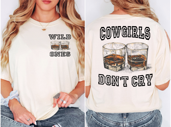 Cowgirls Dont Cry Shot Glasses DTF Print