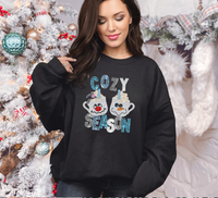 Cozy Season Glitter Embroidery Effect DTF Print