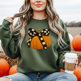Checker Bow Faux Yarn Pumpkin DTF Print