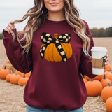 Checker Bow Faux Yarn Pumpkin DTF Print