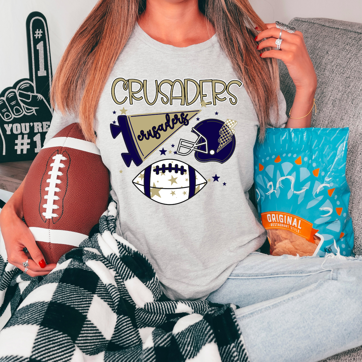 Crusaders Football Retrocollage DTF Print