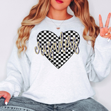 Crusaders Retro Checker Heart DTF Print