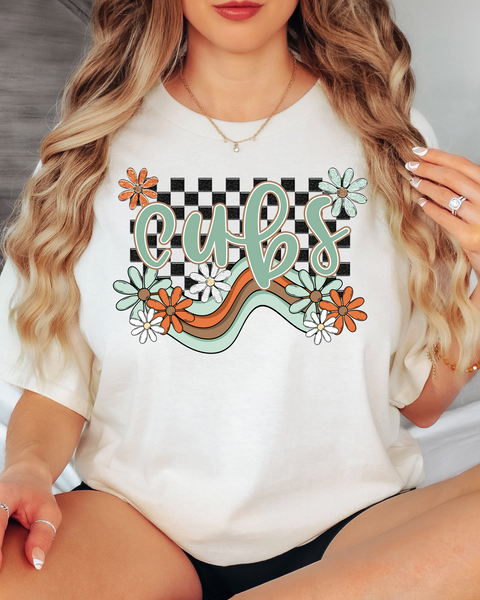 Cubs Boho Wave DTF Print