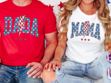 Patriotic Family Mama Dada Mini DTF Print