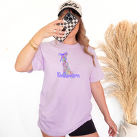 Delaware Floral State Purple Bow DTF Print