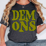 Demons Checker Shadow DTF Print