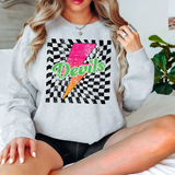 Devils Checker Bolt Distressed DTF Print