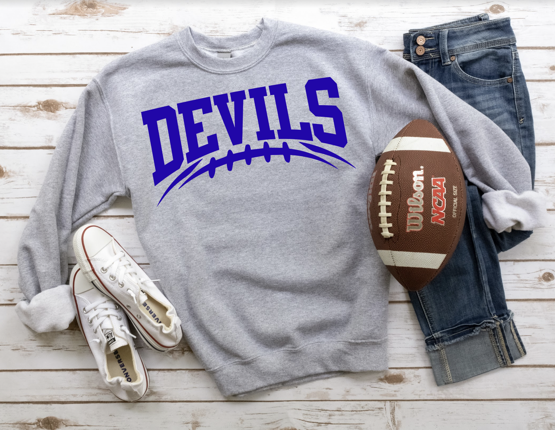 Devils Football Arched DTF Print