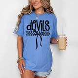 Devils Simple Bow Checker DTF Print