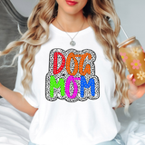 Neon Dog Mom Dotted Doodle DTF Print