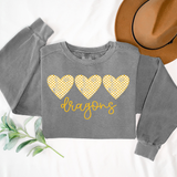 Dragons Checker Heart Trio DTF Print