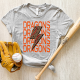 Dragons Baseball Bolt DTF Print