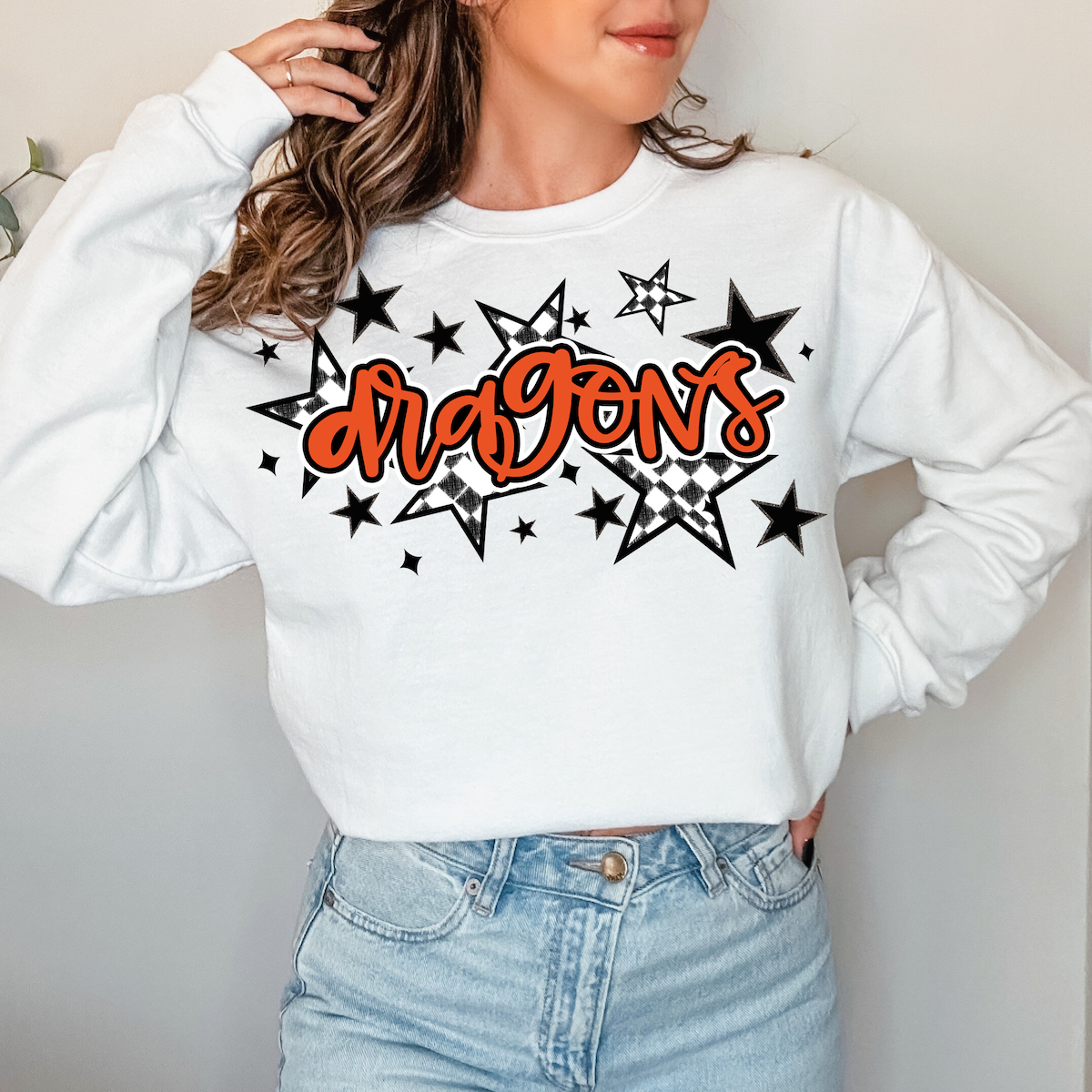 Dragons Retro Star DTF Print