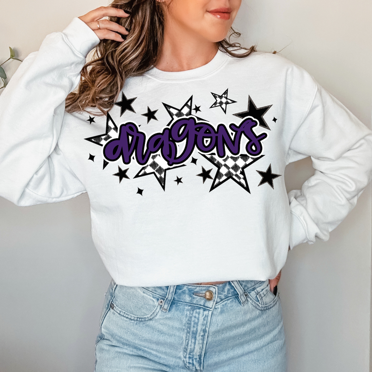 Dragons Retro Star DTF Print