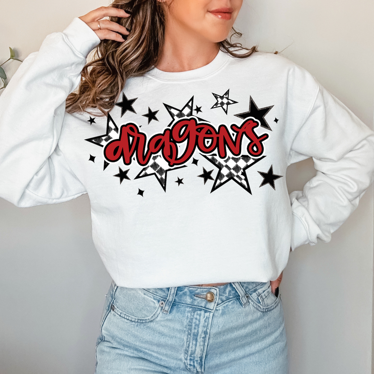 Dragons Retro Star DTF Print