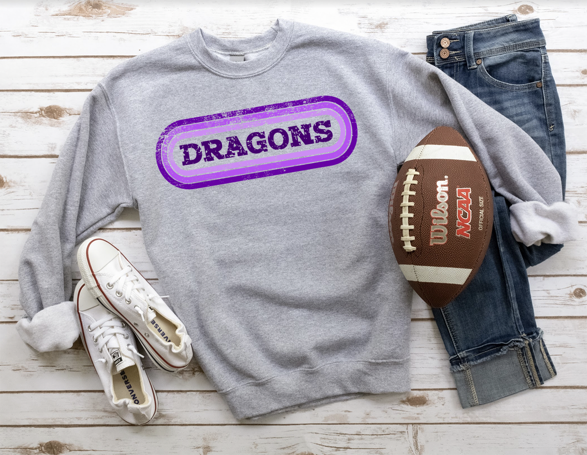 Dragons Retro Team Oval DTF Print