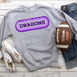 Dragons Retro Team Oval DTF Print