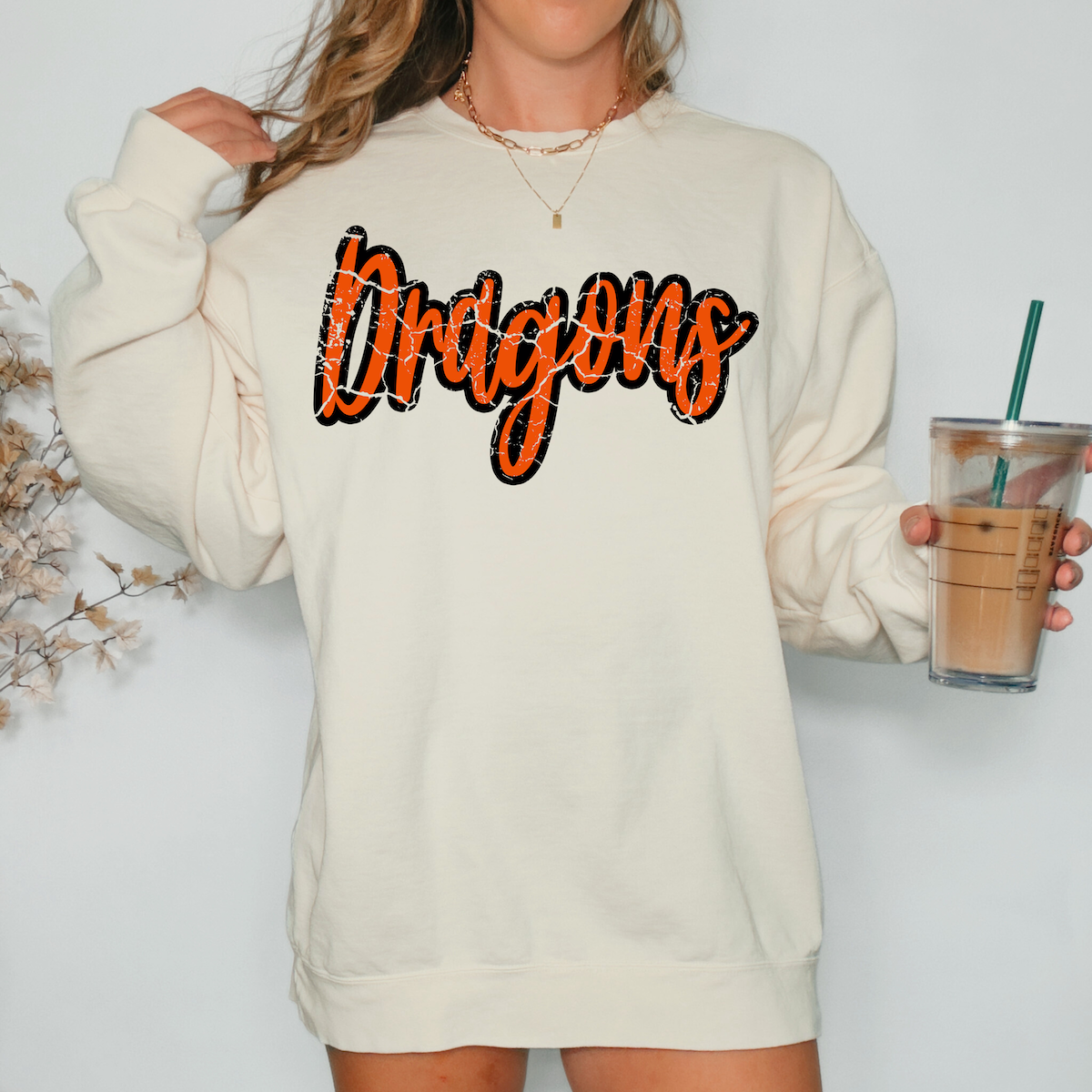 Dragons Crackle Cursive Teams DTF Print