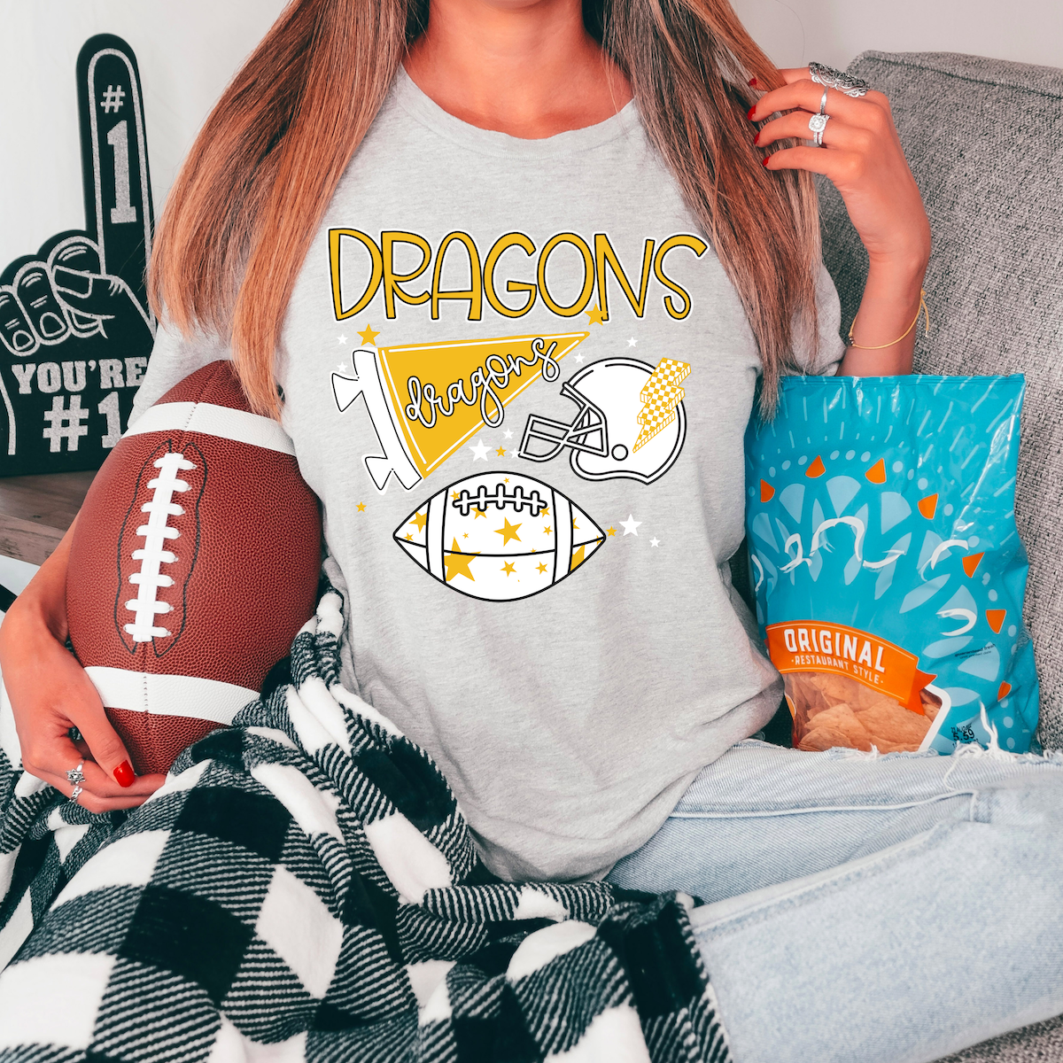 Dragons Football Retrocollage DTF Print