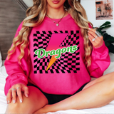Dragons Checker Leopard Bolt DTF Print