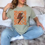 Dragons Baseball Bolt DTF Print