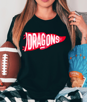 Dragons Watercolor Pennant DTF Print