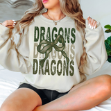 Dragons Matching Stacked Camo Greens DTF Print