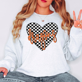 Dragons Retro Checker Heart DTF Print