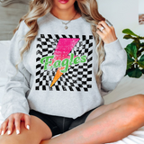 Eagles Checker Bolt Distressed DTF Print