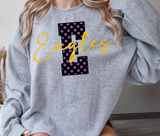 Faux Glitter Polkadot Eagles DTF Print