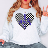 Eagles Retro Checker Heart DTF Print