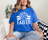 Eagles Basketball with Heart DTF Print