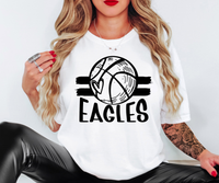 Eagles Basketball with Heart DTF Print