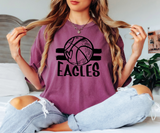 Eagles Basketball with Heart DTF Print