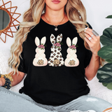 Floral Easter Bunny Trio DTF Print