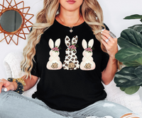 Floral Easter Bunny Trio DTF Print